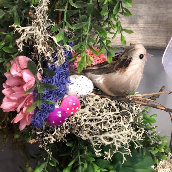 NEW Spring grapevine wreath succulent moss bird mushroom 🍄 cottage core - Picture 3 of 17